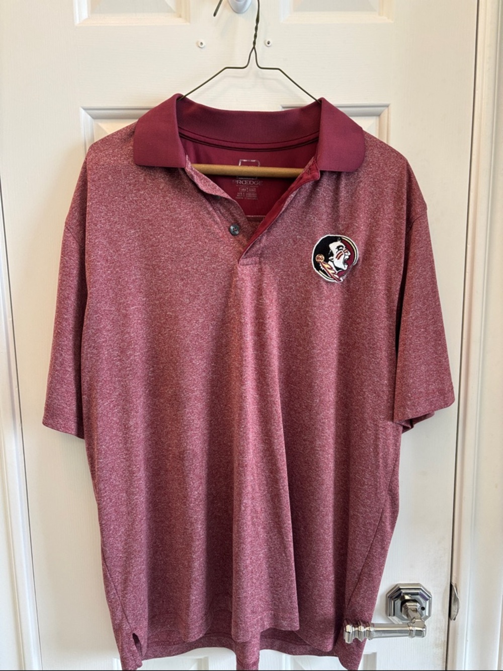 Florida State Seminoles Nike Men's Maroon Heather Polo with Team Patch